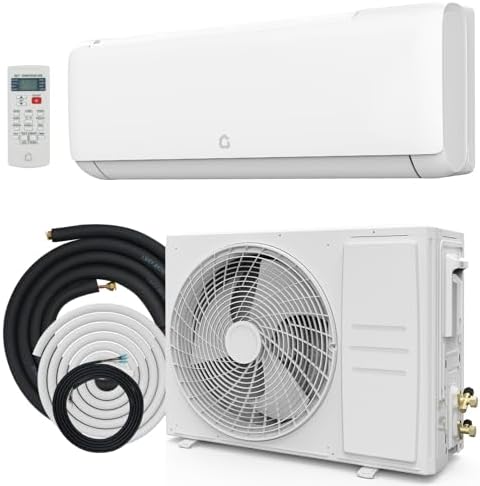 18000 Btu Mini Split AC Heating System, Wifi Enabled Mini Split Air Conditioner with 19 SEER2 Inverter, Heat Pump, 208-230V for Rooms Up to 1250 Sq. Ft, White