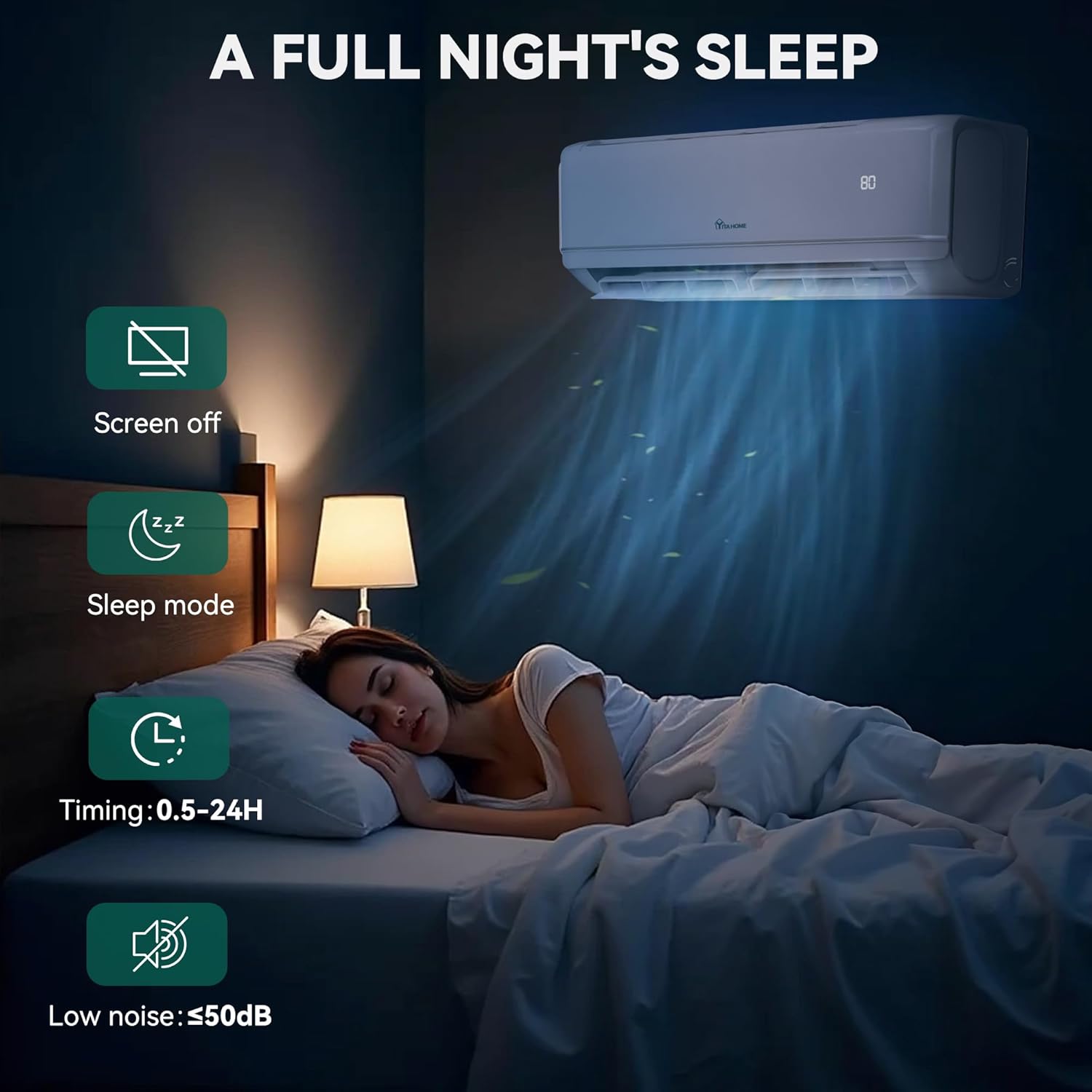 YITAHOME 24000 BTU Mini Split Air Conditioner Heat Pump System, 21 SEER2 208-230V Ductless Inverter System with Wi-Fi & Alexa Compatibility, Cover Up to 1500 Sq. Ft, Complete Installation Kit Included