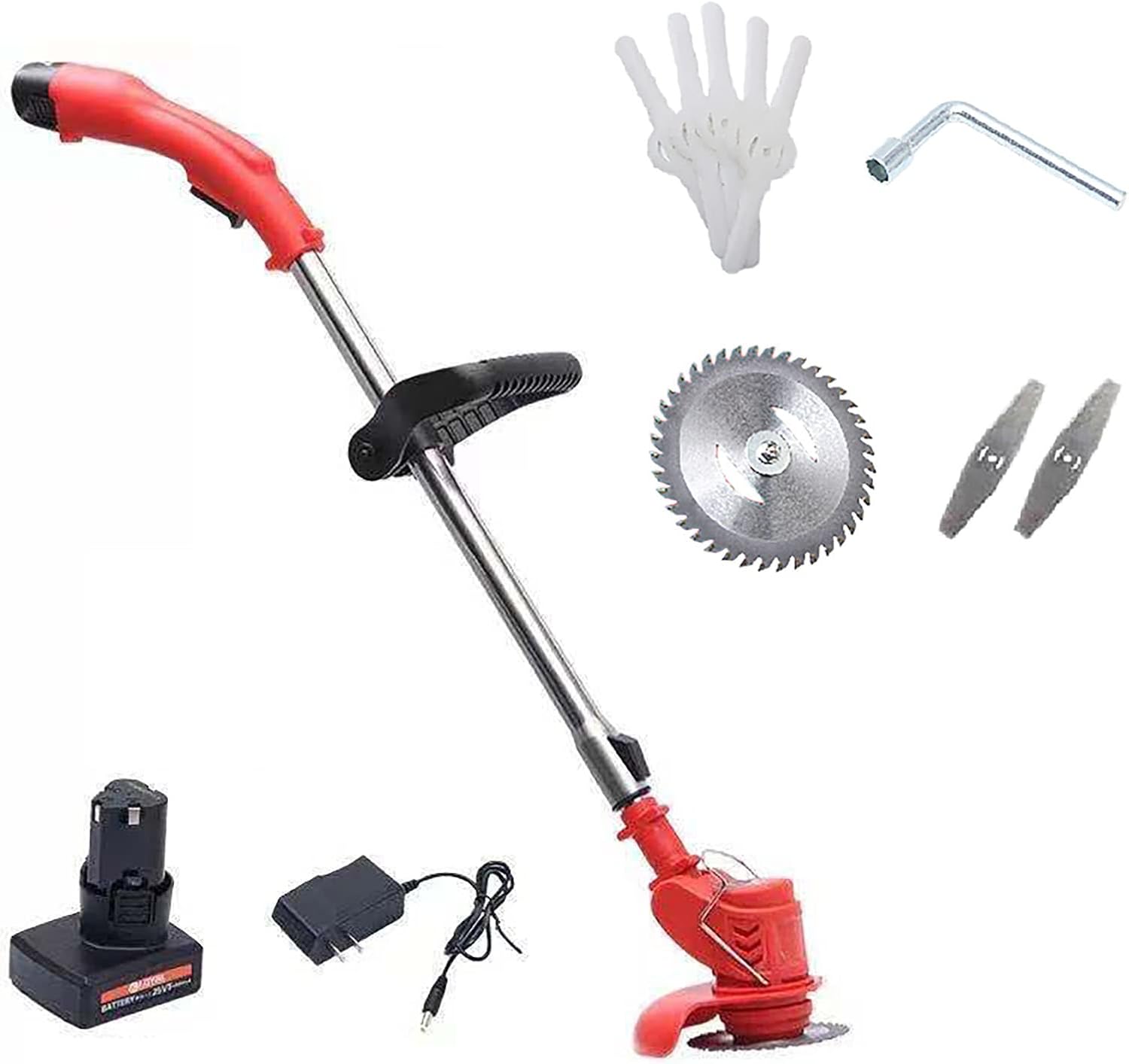 Cordless Lawnmower, 12V Rechargeable Home Lawnmower Retractable Rotary Machine Head Small Portable Lawn Mower