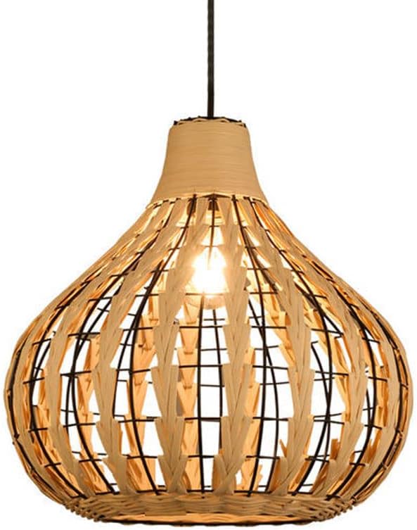Hand-Woven Rattan Pendant Light, Multi-Layer Bamboo Woven Hanging Lamp, Ceiling Light, Natural Bamboo Chandelier, Living Room and Bedroom Decoration Lighting Fixture