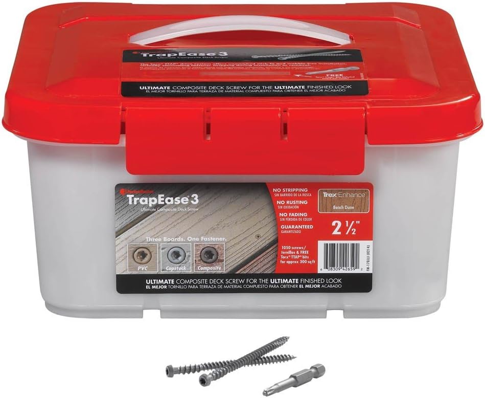 FastenMaster TrapEase 2-1/2 in. L Torx TTAP Star Head Zinc Carbon Steel Composite Deck Screws 1050 per Box