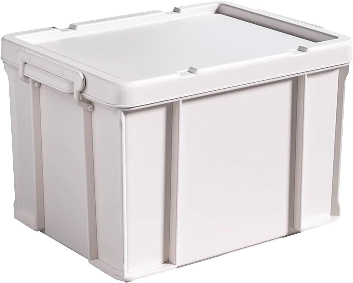 Outdoor Storage box Outdoor Storage bin Made of High Strength PP Material This Stackable Storage box can be Used to Store Toys Books Clothes etc Waterproof Deck box(White,X-Large)