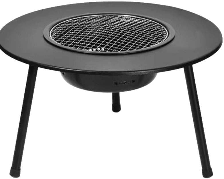 Charcoal Table Stove,Fire Pit Table, 58X58x46cm Multi-Function Outdoor Table with Grill Grate & Tray for Backyard, Patio, Camping - Tea Brewing, BBQ, Hot Pot, Warming