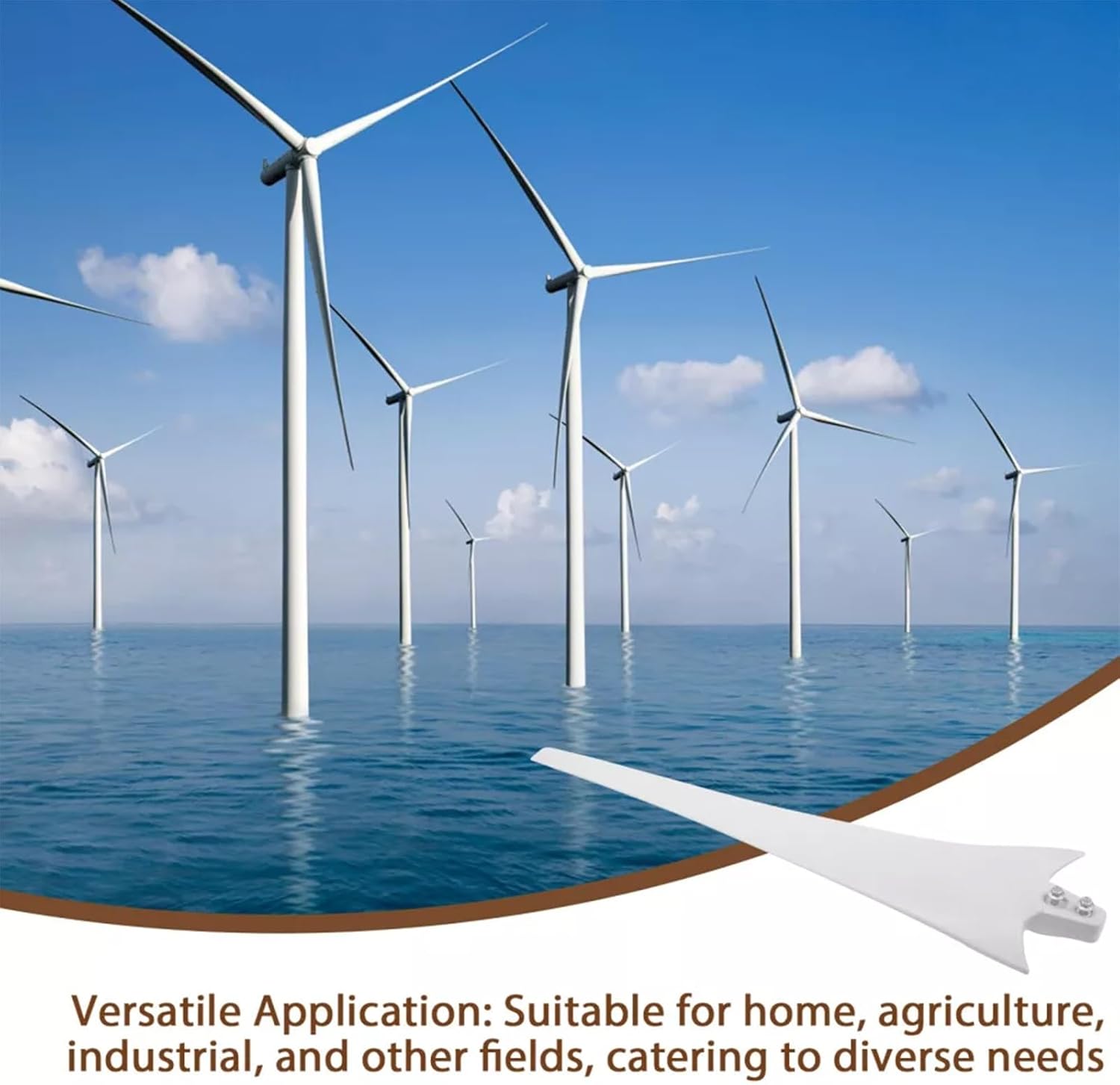 Set of Wind Turbine Blades Replacement 3 Blades + 3 Blade Hub + 3 Blade Cover Wind Turbine Blade Replacement Windmill Blades for Turbine Wind Generator(600mm)