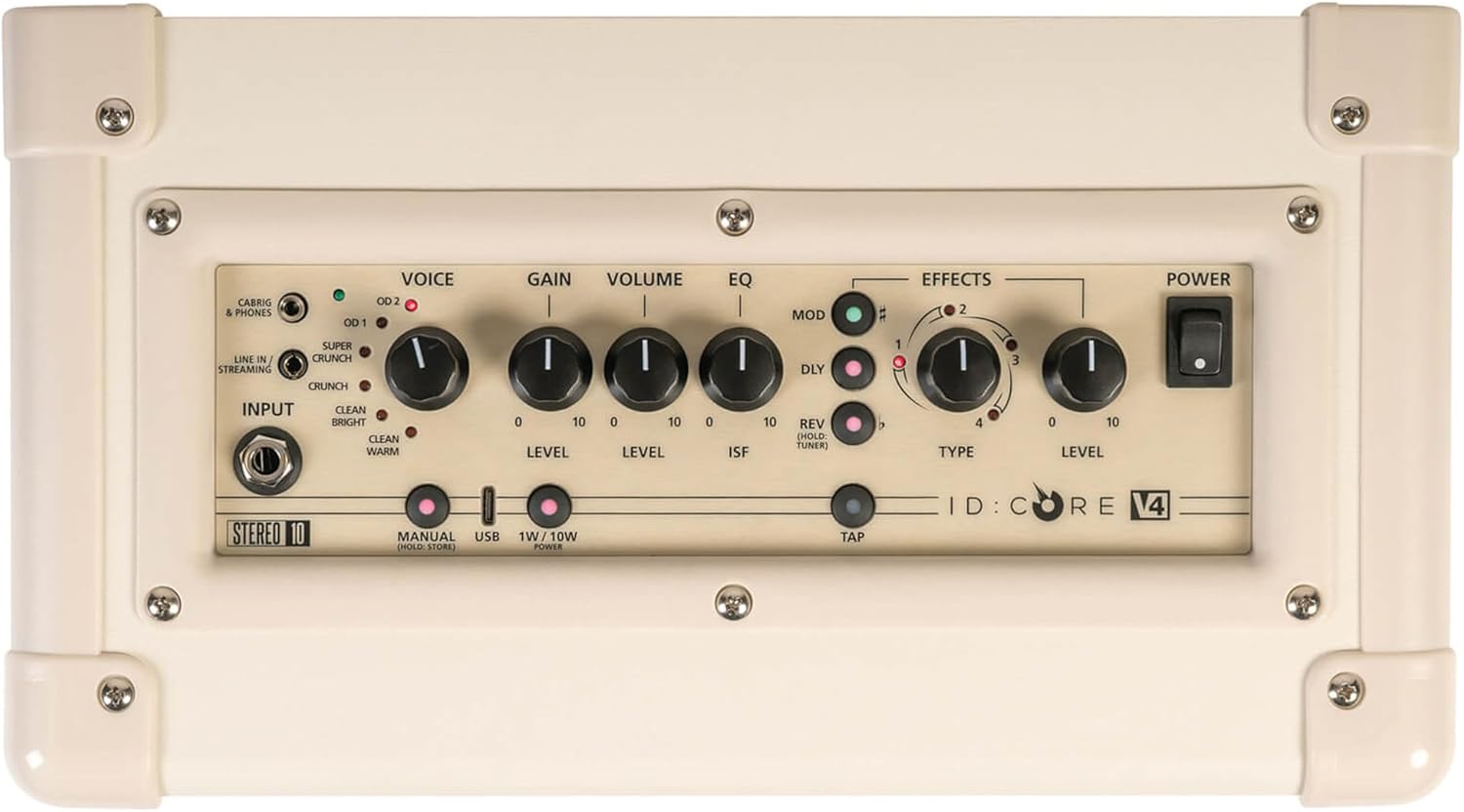 Blackstar ID:CORE V4 Stereo 10 Guitar Combo Amplifier - Double Cream Bundle with Instrument Cable, Picks, and Austin Bazaar Polishing Cloth