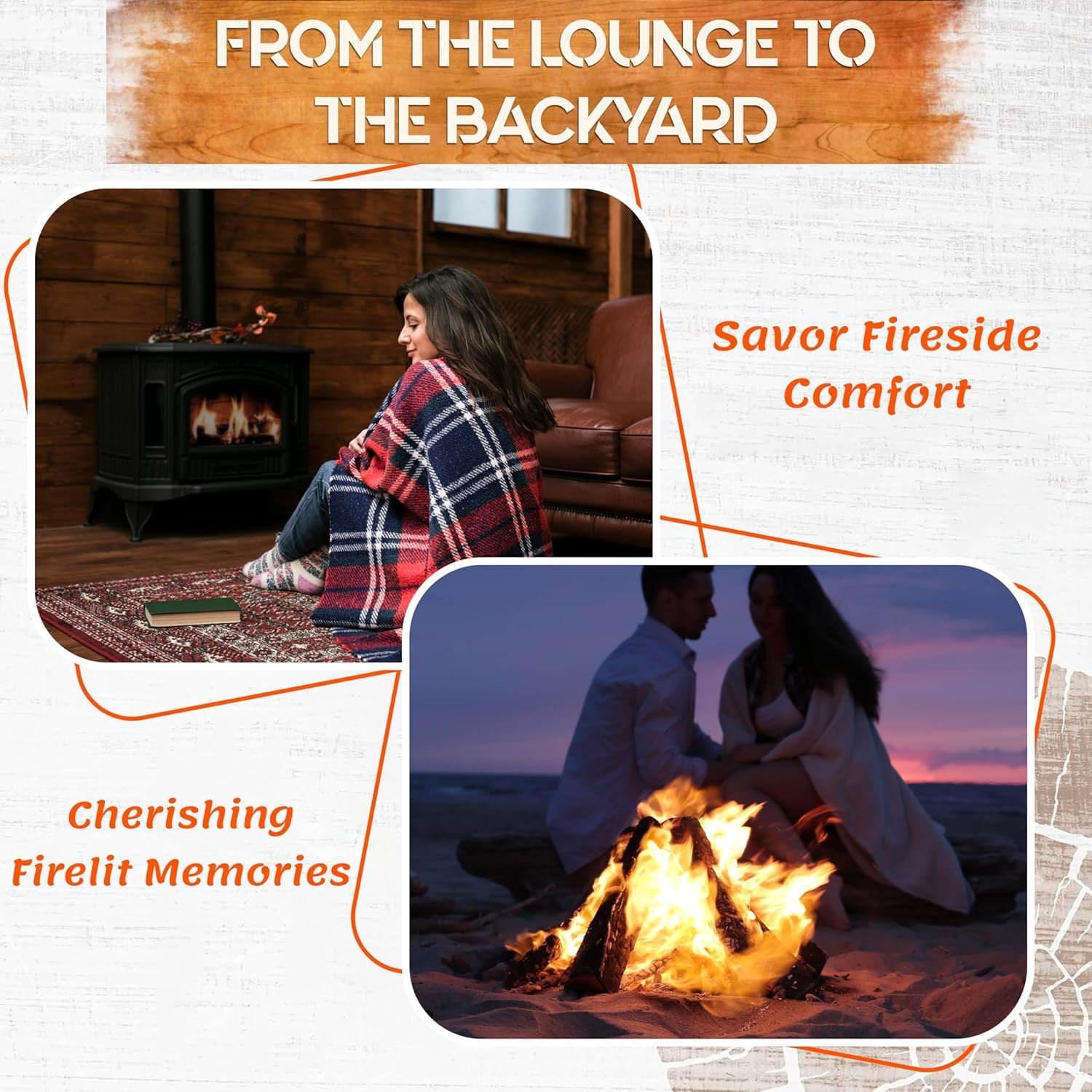 FEBTECH - Firepit Poker - 36 Inch Long Poker - Black Powder Coated Fireplace Poker - Camping Essentials & Fireplace Tools - Firepit Poker for Outside pits & Indoor Hearth (6 Piece)