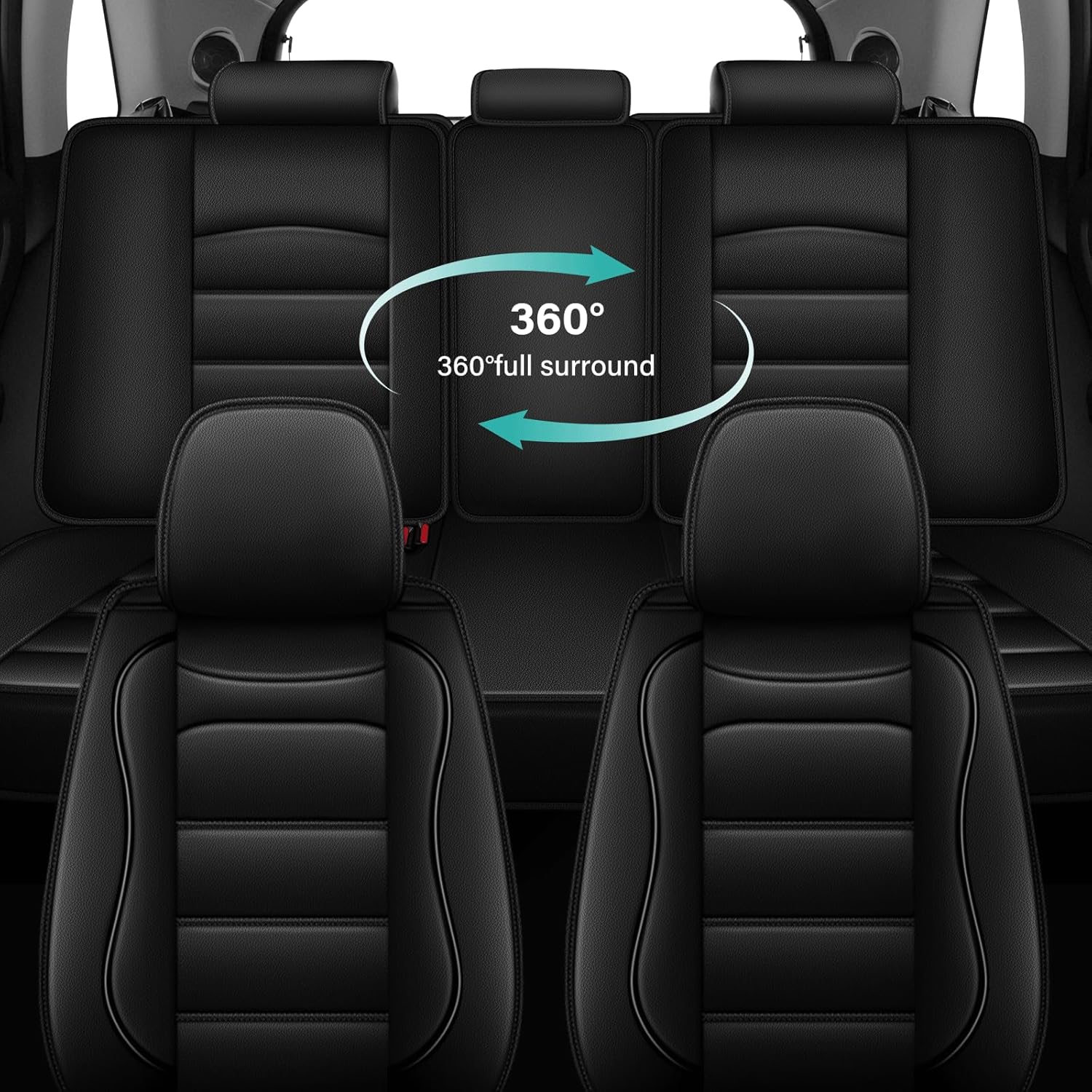 Car Seat Covers Full Set Fit for Acura RDX 2007-2018: Luxury Leather Automotive Seat Covers Car Seat Protector(5 Seat, Black)