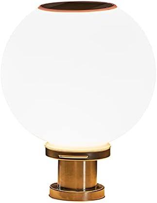 CraftThink LED Post Light Outdoor, Traditional Silver LED Post Lighting Simple Acrylic Globe Solar Powered Patio Light for Garden Yard Post Pole Pillar Mount Landscape, 10