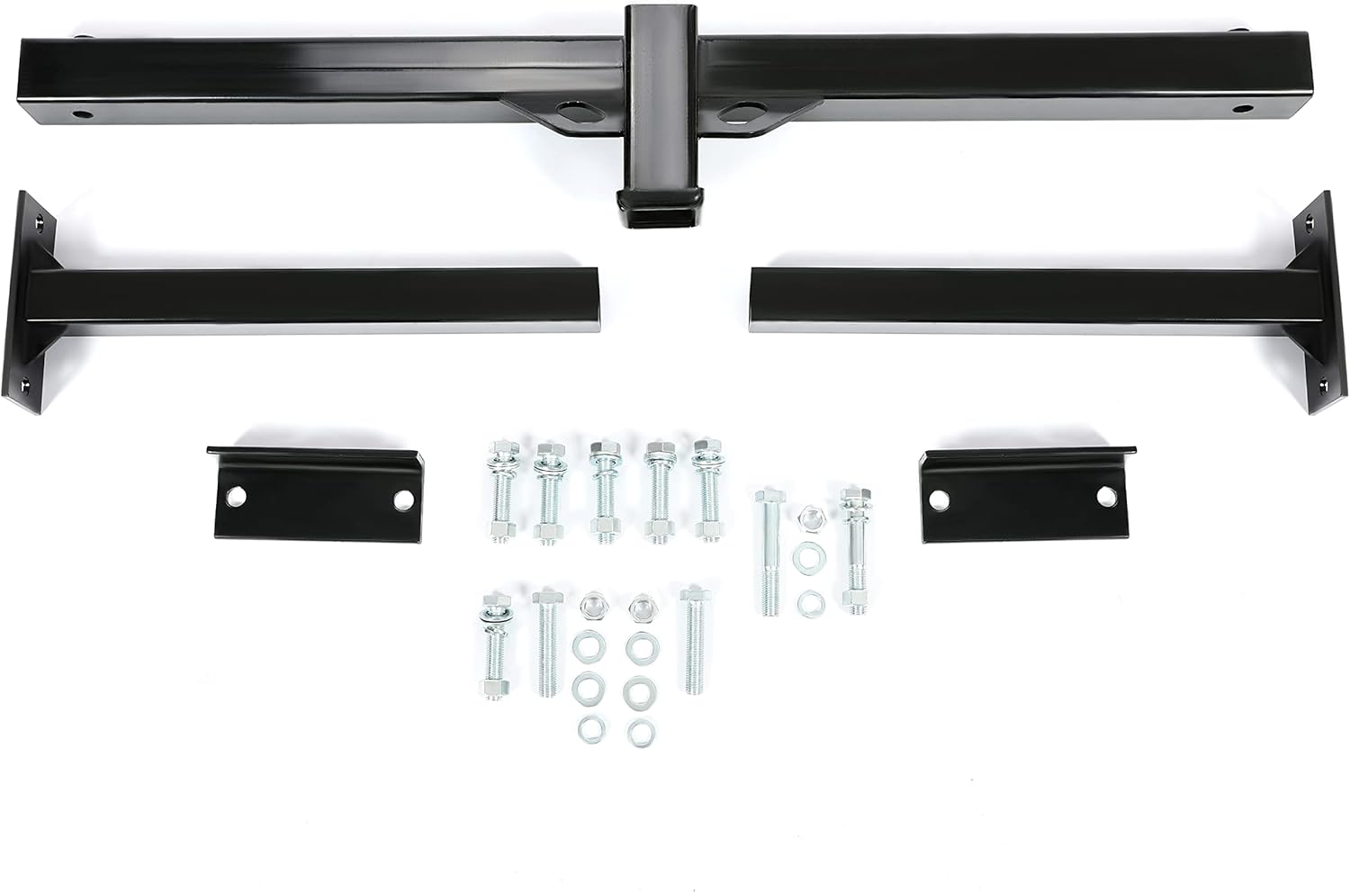Universal 2 Inch Trailer Hitch Receiver Adjustable Accessory Trailer Hitch Powder Coated Steel Black