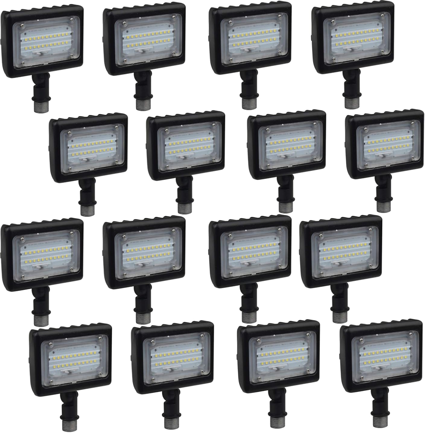 Satco (16 Pack), Part Number: 65-531, Outdoor Lighting, Flood & Security Lights LED Small Flood Light; 15W; 3000K; Bronze Finish Waterproof for Patio, Yard, Garage, and Parking Lots