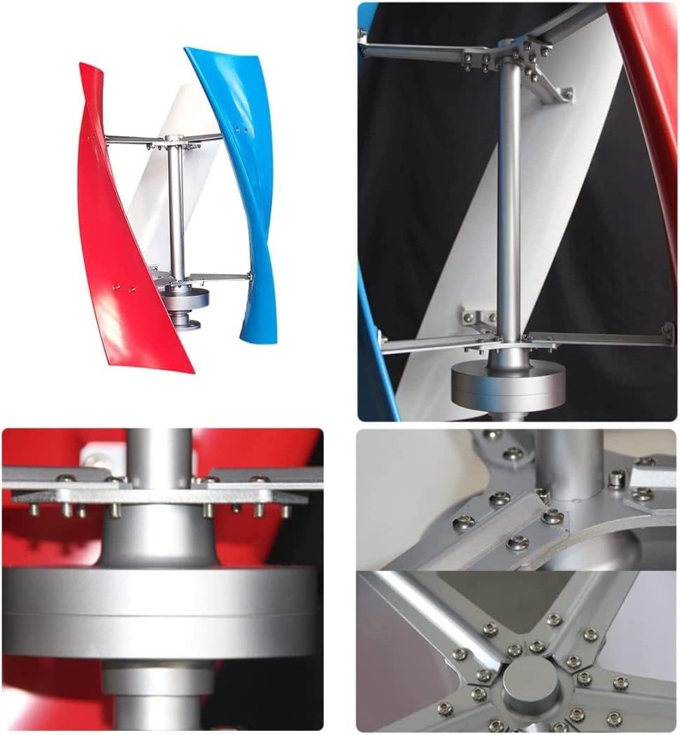 LiuSj JUnSt Wind Turbine Generator Kit, 4000W Wind Power Turbine Generator Maglev Generator Vertical Wind Generator Low Noise Waterproof with 3 Blade and Controller,220v