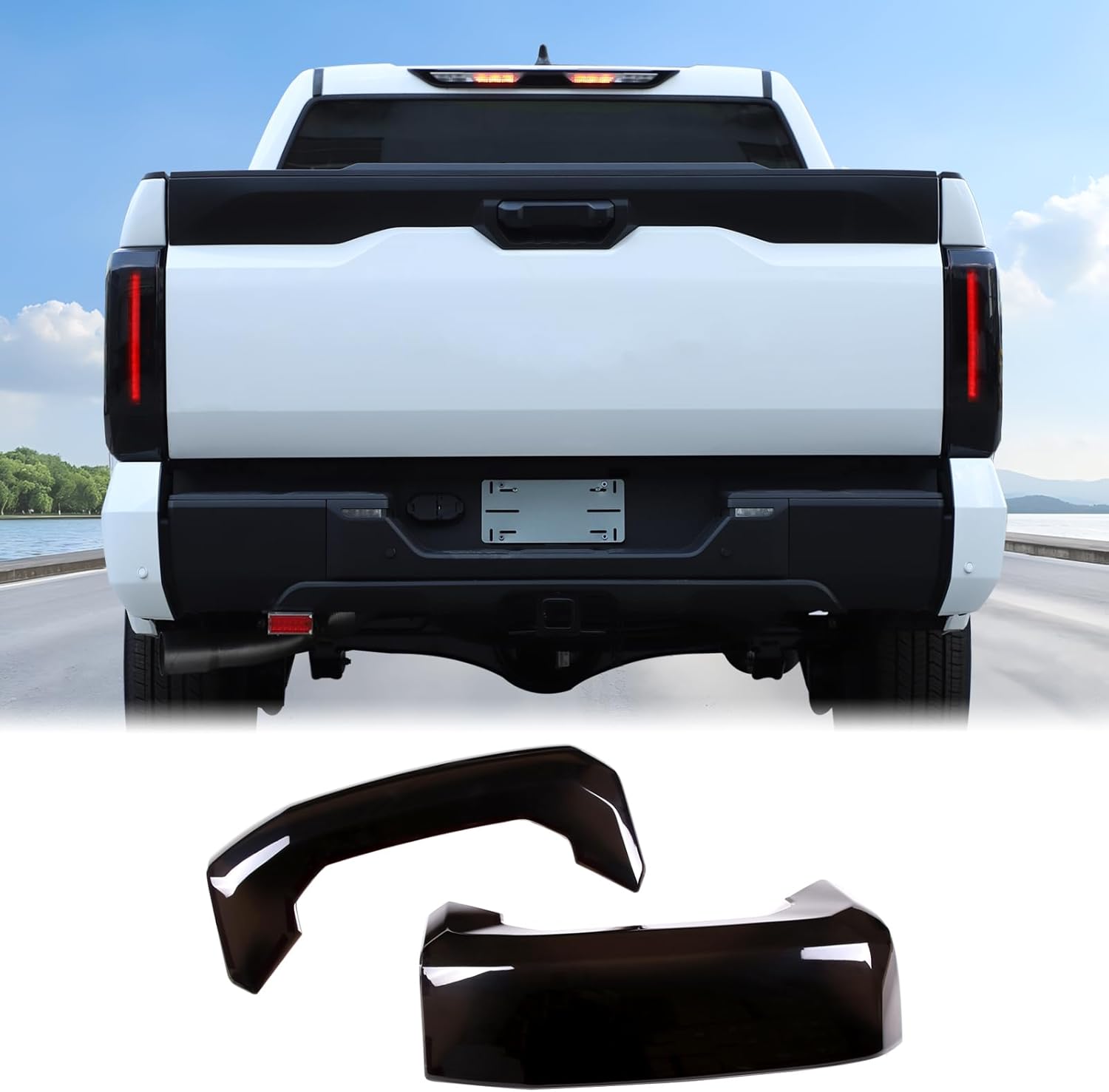 Aunginsy Car Rear Tail Light Cover Tail Lamp Shell Shade Compatible with Toyota Tundra 2022-2026, Smoked Taillight Shell Trim Cover Taillight Lamp Cover Guard Trim Frame Protect Decorative Accessories