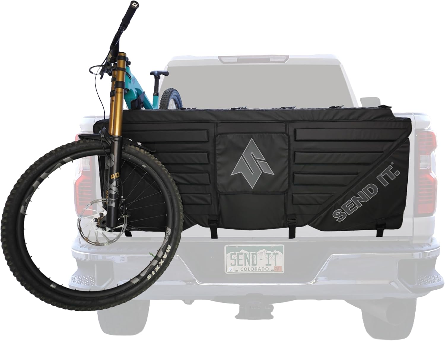 Send It. High Roller Tailgate Bike Pad V2 - Truck Accessories for Mountain Bikers, BMX, Ebikes & More (Full Size)