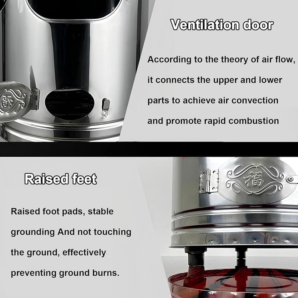 Outdoor Incinerator Cage with Chimney - Heavy-Duty Burn Barrel for Burning Yard Waste, Leaves, Garbage & Paper(Size:44 * 66cm)