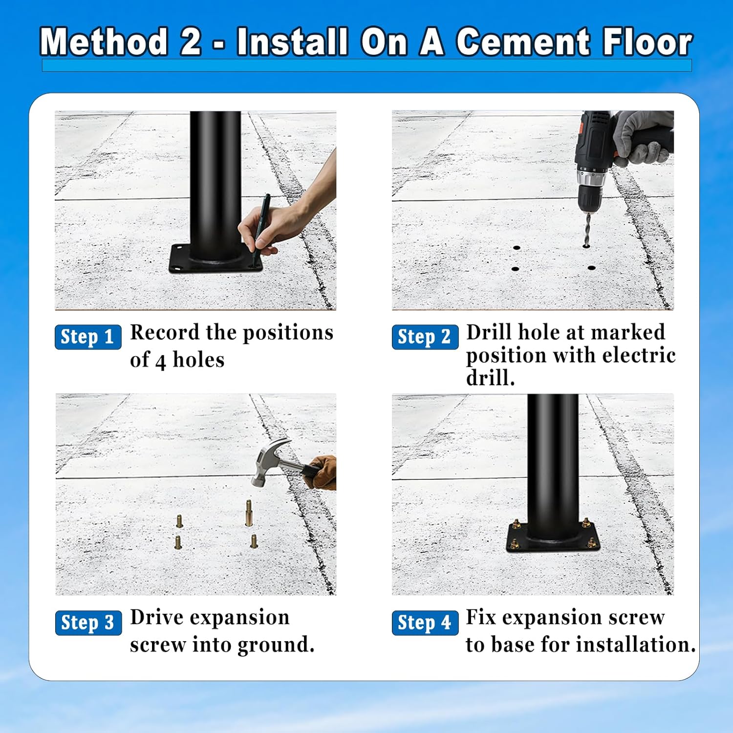 20Ft Tall Street Light Pole - Outdoor Metal Split Heavy Duty Street Lamp Post for Outside Large Solar Street Lights with Mounting Rebar Cage Base Accessory for Parking Backyard Patio Yard