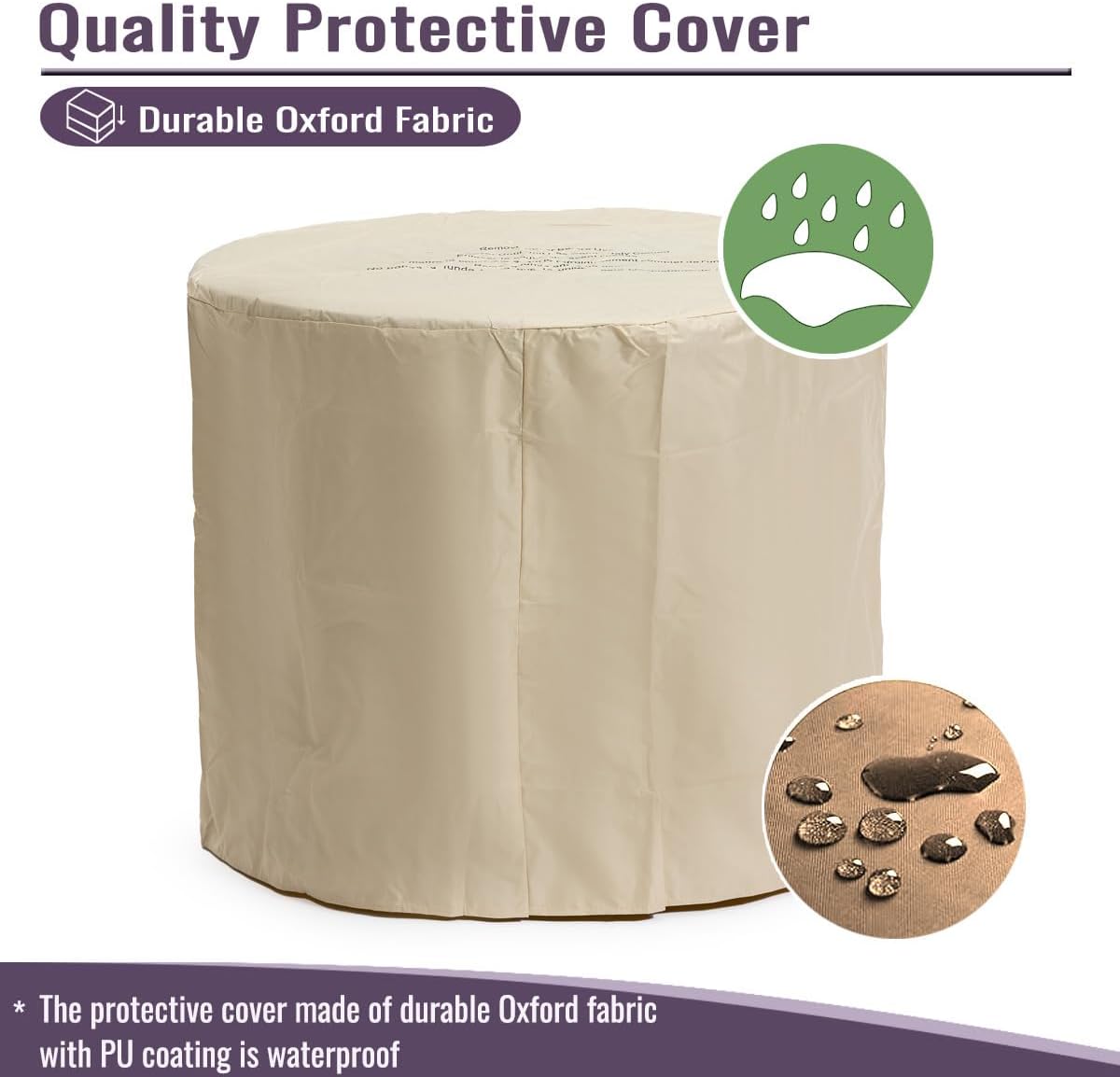 30 Inch Outdoor Fire Pit Table, 50000 BTU Round Steel Propane Fire Pit with Wood Grain Ceramic Tabletop Wide Top Surface, Smokeless Fire Pits for Outside Patio, Garden&Backyards Heating, Coffee Table