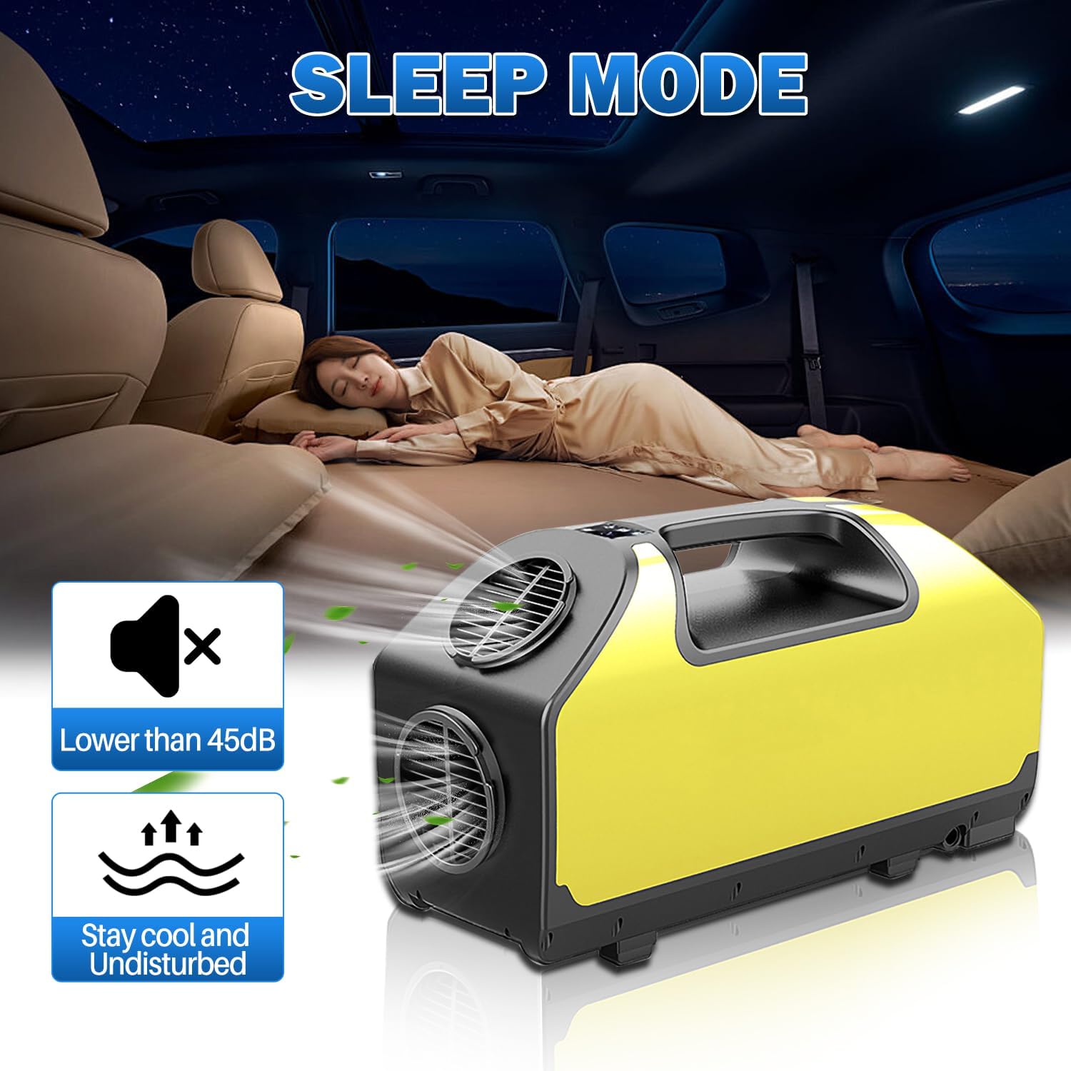 Tent Air Conditioner, 24V 2000BTU 360W Portable Camping Air Conditioner, 15s Fast Cooling LED Display 300Min Contination, 3 Wind Speeds for Van Life, Camping Tent, Outdoor, Indoor White