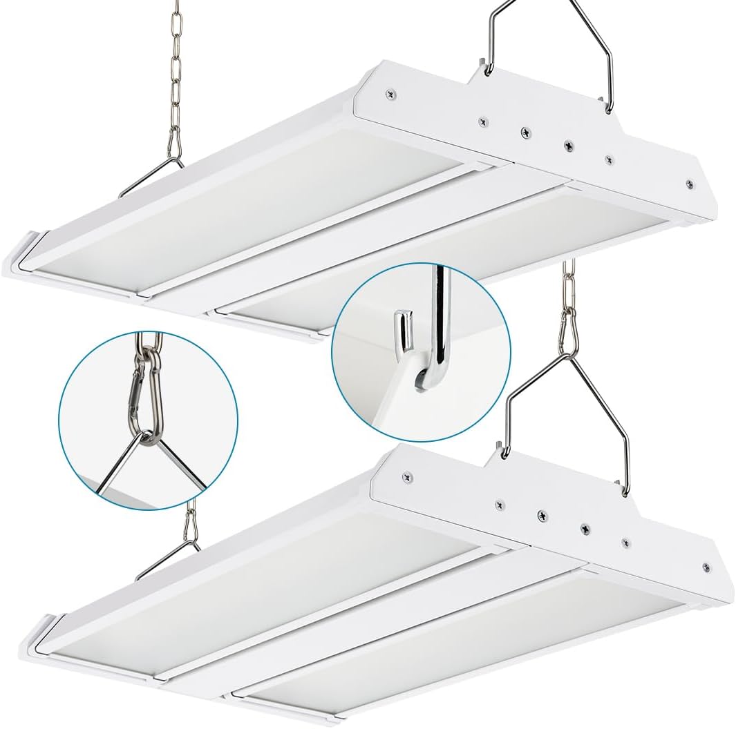High Bay LED Shop Light 2-Pack 1.35FT 150W 21000LM 5000K Daylight 100-277V, Commercial LED Linear High Bay Lights for Warehouse Workshop Supermarket Stadium, ETL