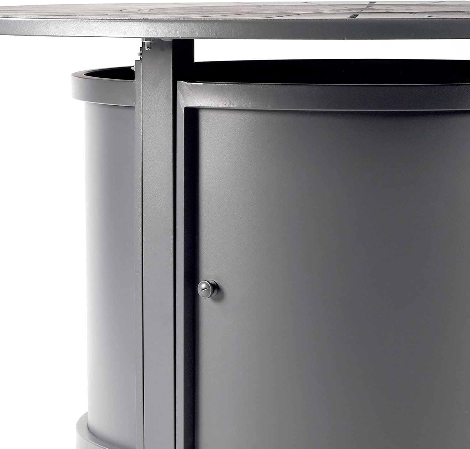 Oakland Living Round 44 in. x 44 in. Aluminum Propane Fire Pit Table with Glass Beads, Two Covers, Lid, 57,000 BTUs in Grey Finish