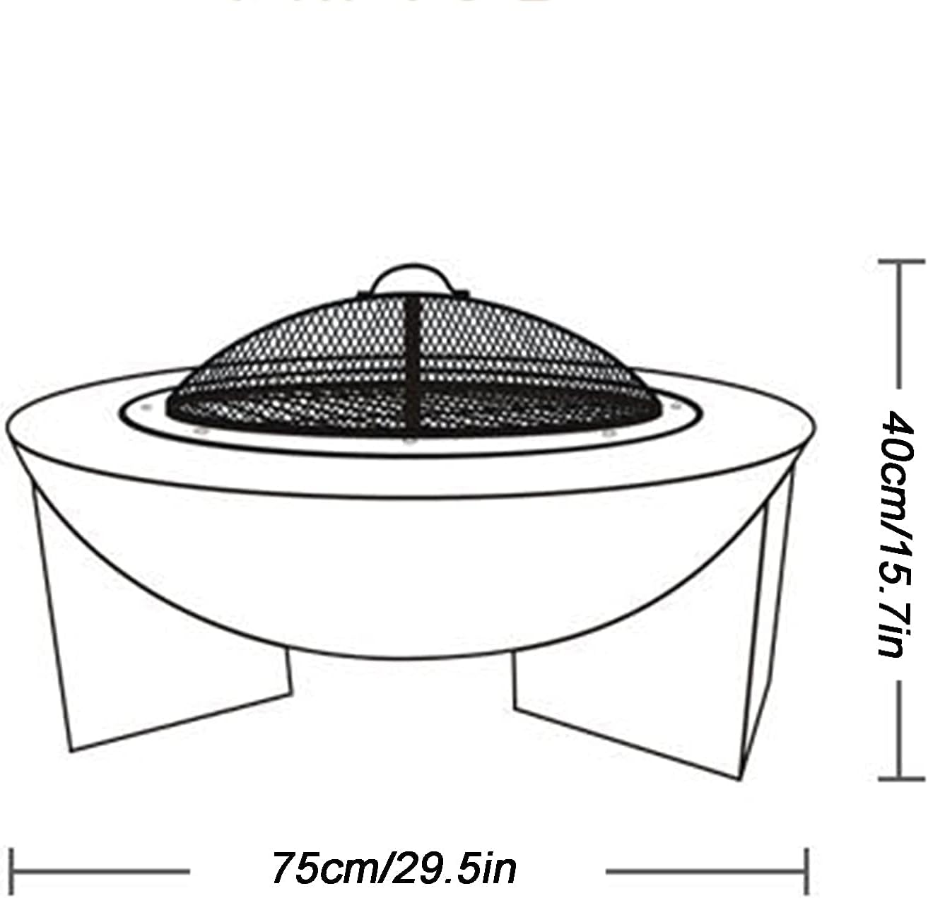 Fire Pit 30 inch fire Pit, Wood Burning fire Pit Table, Outdoor Garden Barbecue fire Pit, Heater, ice Pit