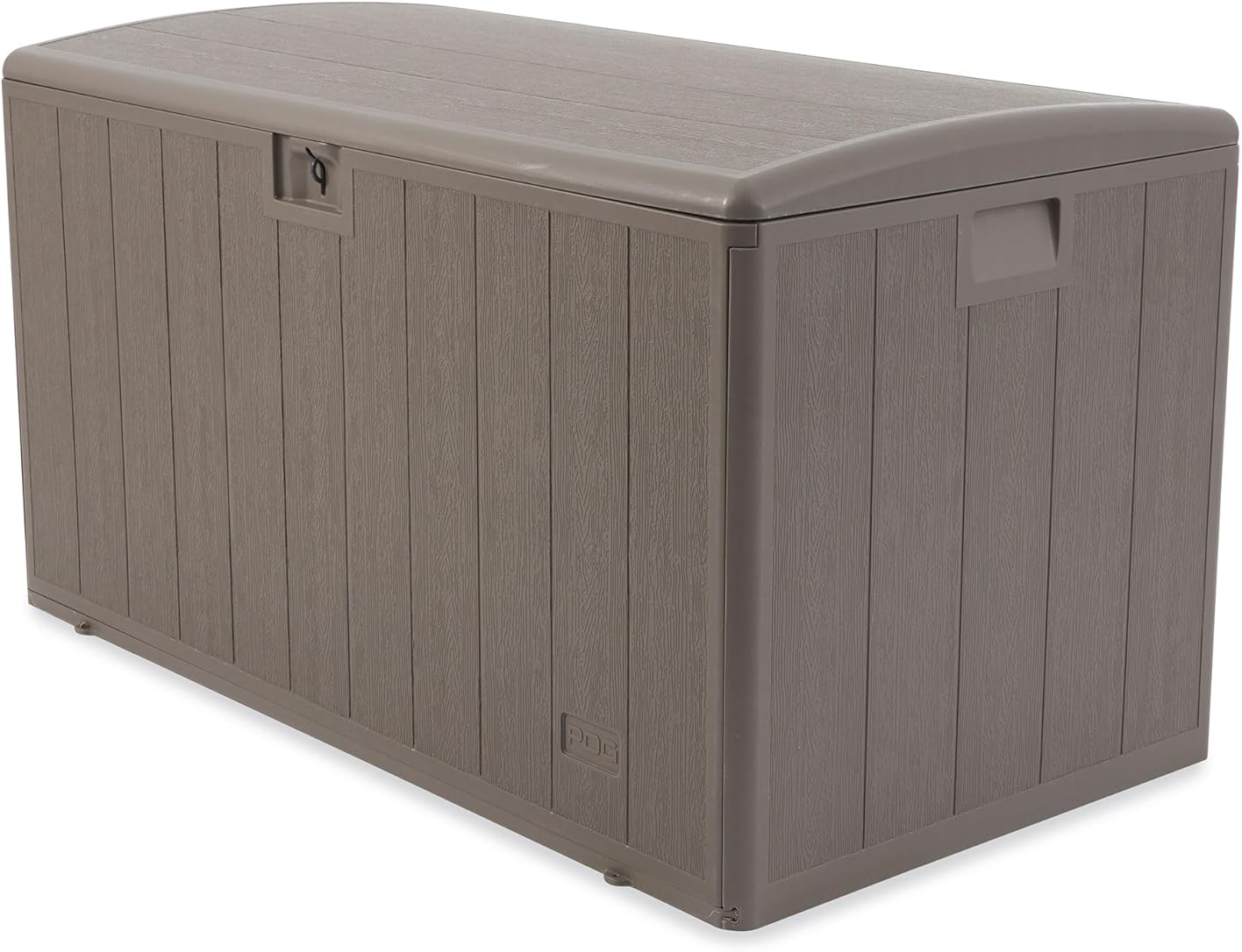 Plastic Development Group Outdoor Storage Deck Box, Soft Closure, 130 Gallon, Driftwood