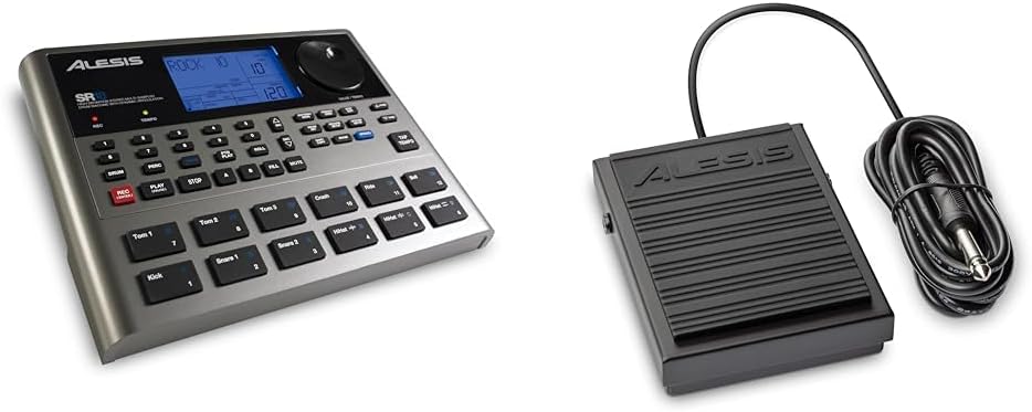 Alesis SR-18 Studio Drum Machine With 500 Sounds & Alesis ASP-1 MKII Sustain Pedal