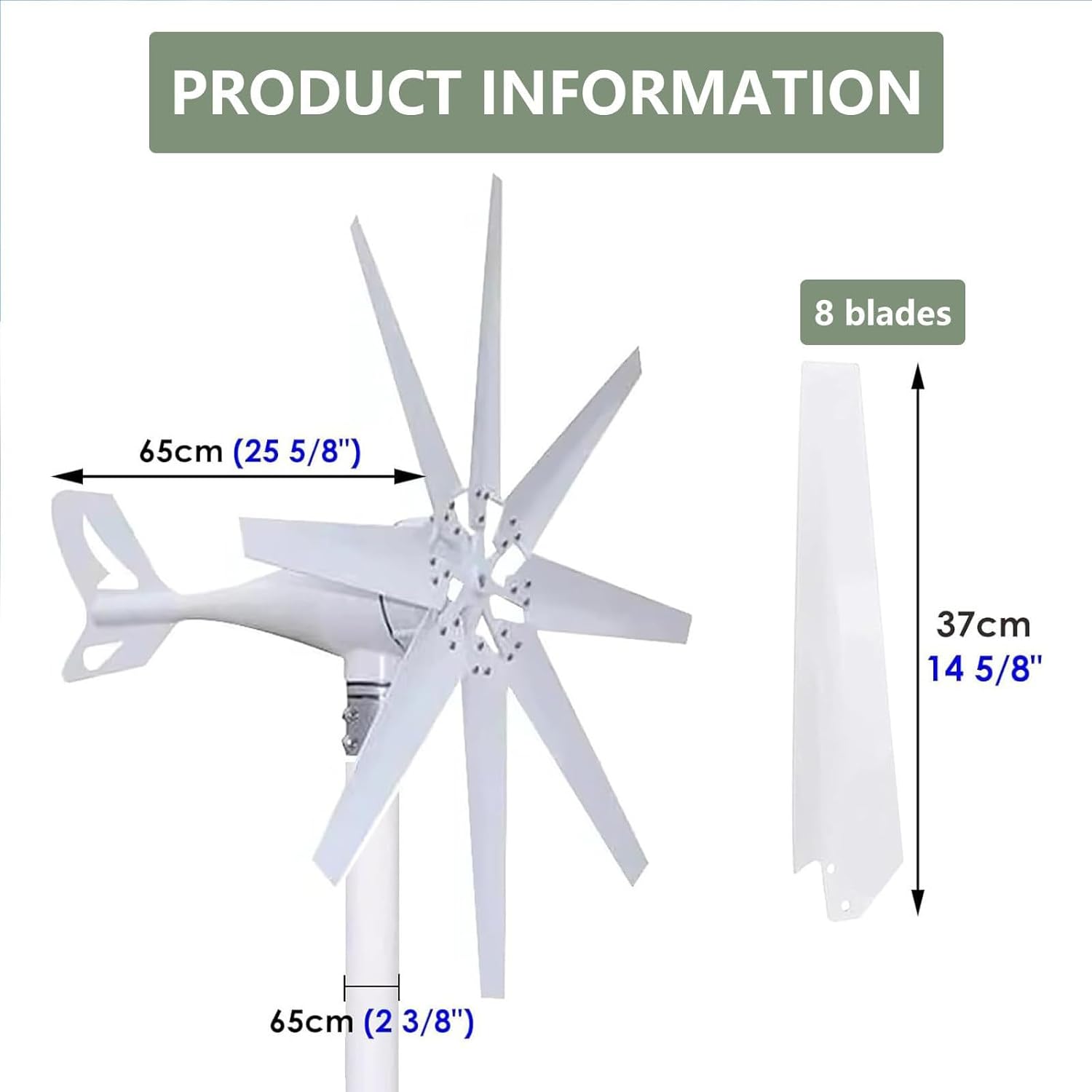 48V Small Wind Turbine Generator Kit for Home & Farm, Outdoor Wind Power System with Charge Controller, 12V/24V/48V, Eco-Friendly Renewable Energy Solution, Efficient Power Generation