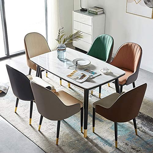 Dining Chair Kitchen Dining Room Furniture Chairs Modern Style Dining Chair Artificial Leather Chair with Backrest Used Dining Room and Living Room Office Lounge Chair (Color : Light Blue)