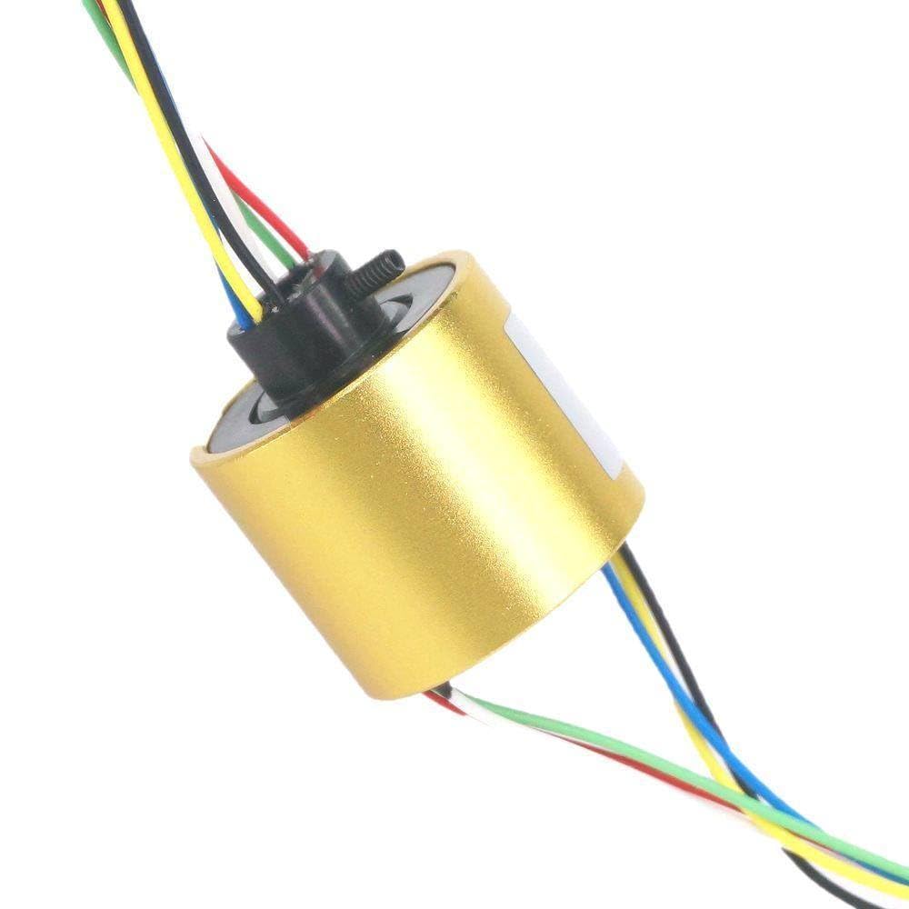 20mm Hole 42mm OD 6 Wires 5A 250Rpm Capsule Slip Ring Alloy Case for Monitor Robotic Wind Power Generator