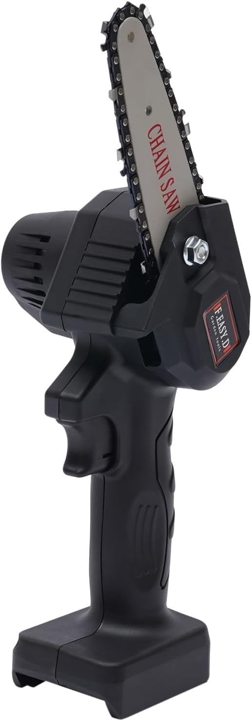 Mini Chain Saw 4 inch Handheld Chainsaw Battery Powered Portable Tree Cutting Chain Saw Power Tool Small Tree Bush Branch Wood Cutter Variable Speed Wood Cutting Chainsaw