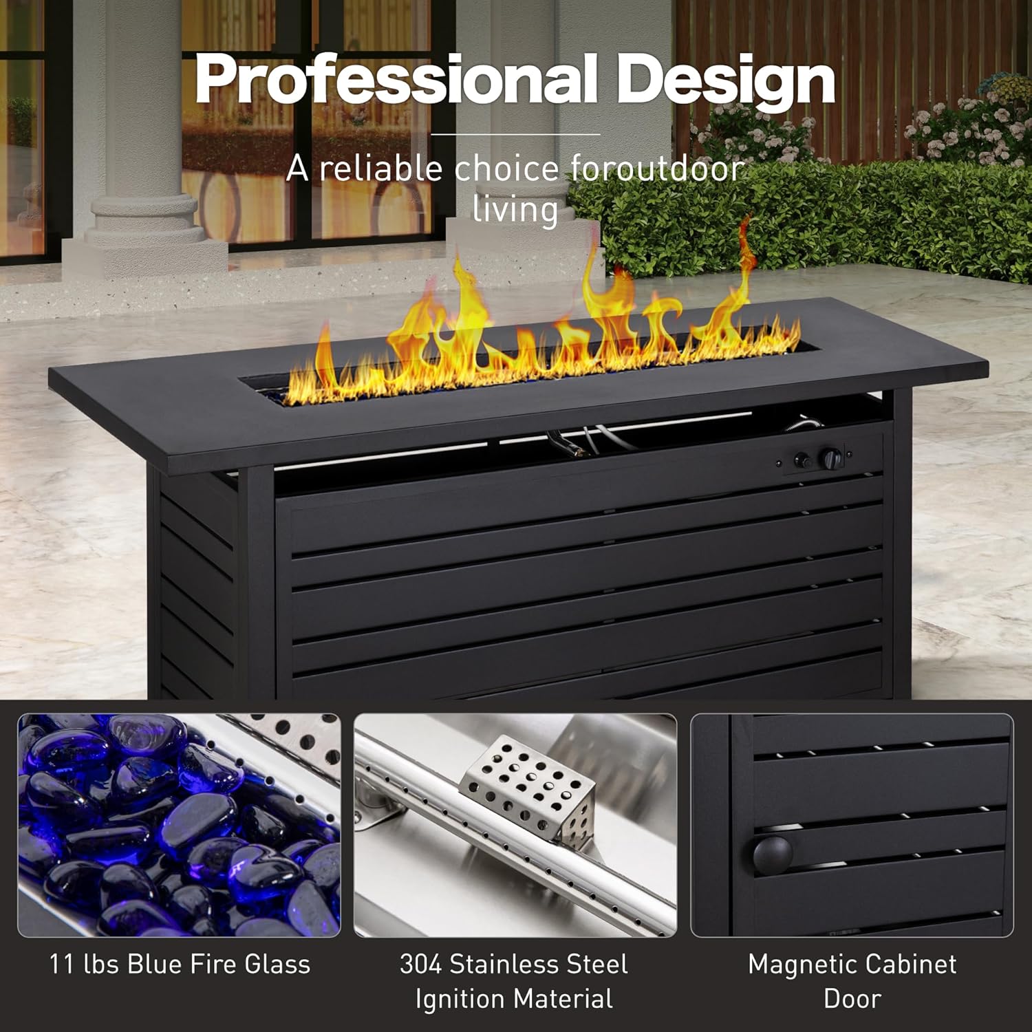 Propane Gas Fire Pit Table 57