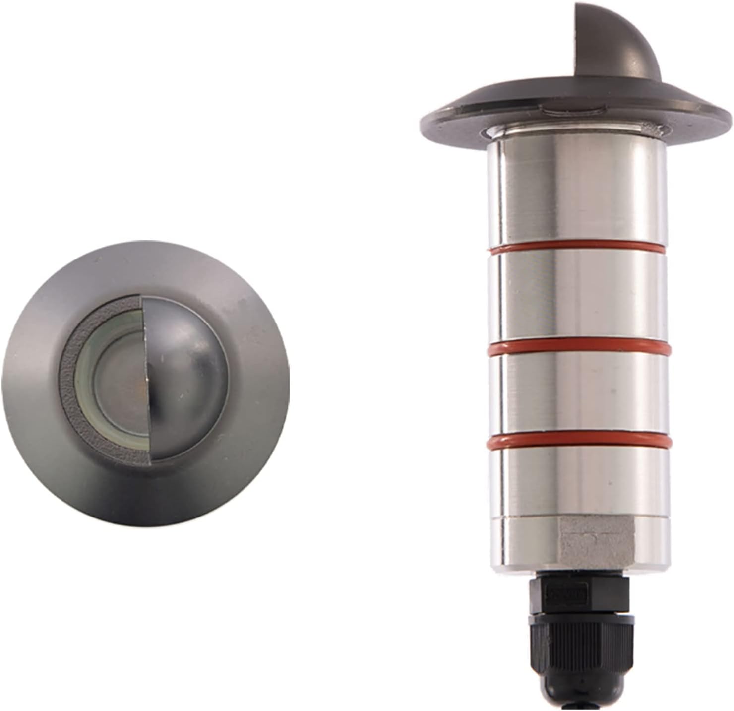 WAC Landscape Lighting, LED 1in 12V Round Scoop Top Inground Indicator Light 3000K in Stainless Steel Coated with Bronze