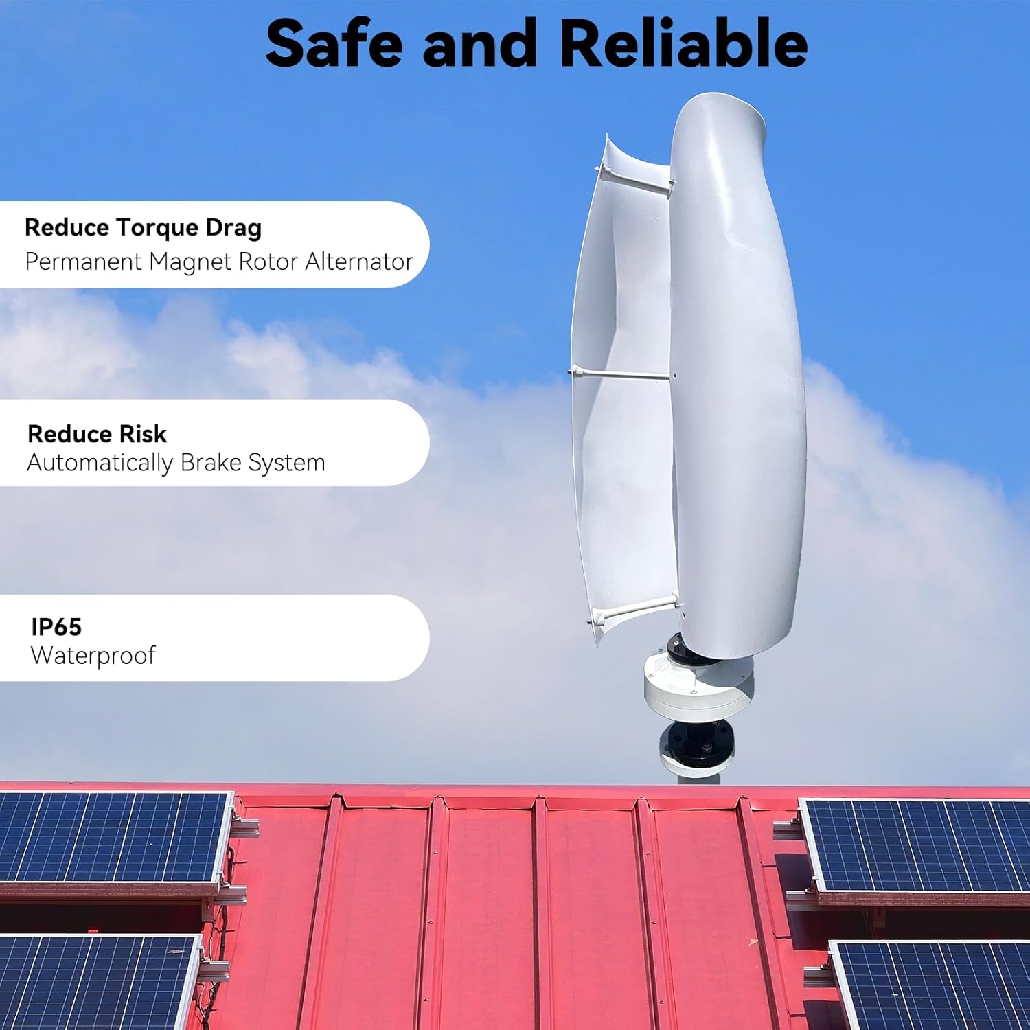 1000W Vertical Wind Turbine Generator AC 12V/24V/48V with MPPT Charge Controller, Home Wind Generator for Home RV Marine Electricity Off Grid System (48V 1000W Purple)