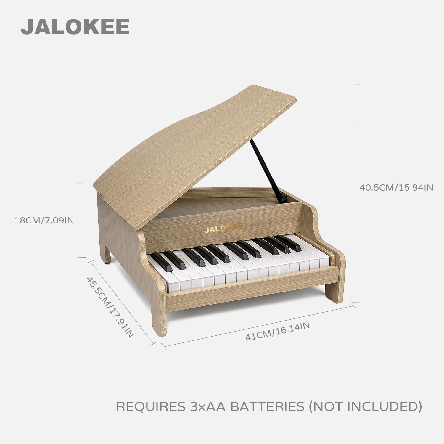 Kids Piano Keyboard, 25 Keys Grand Piano for Kids, Mini Music Educational Instrument Toy, Volume Adjustable, Wood Toy for Toddlers Girls Boys (Oak)