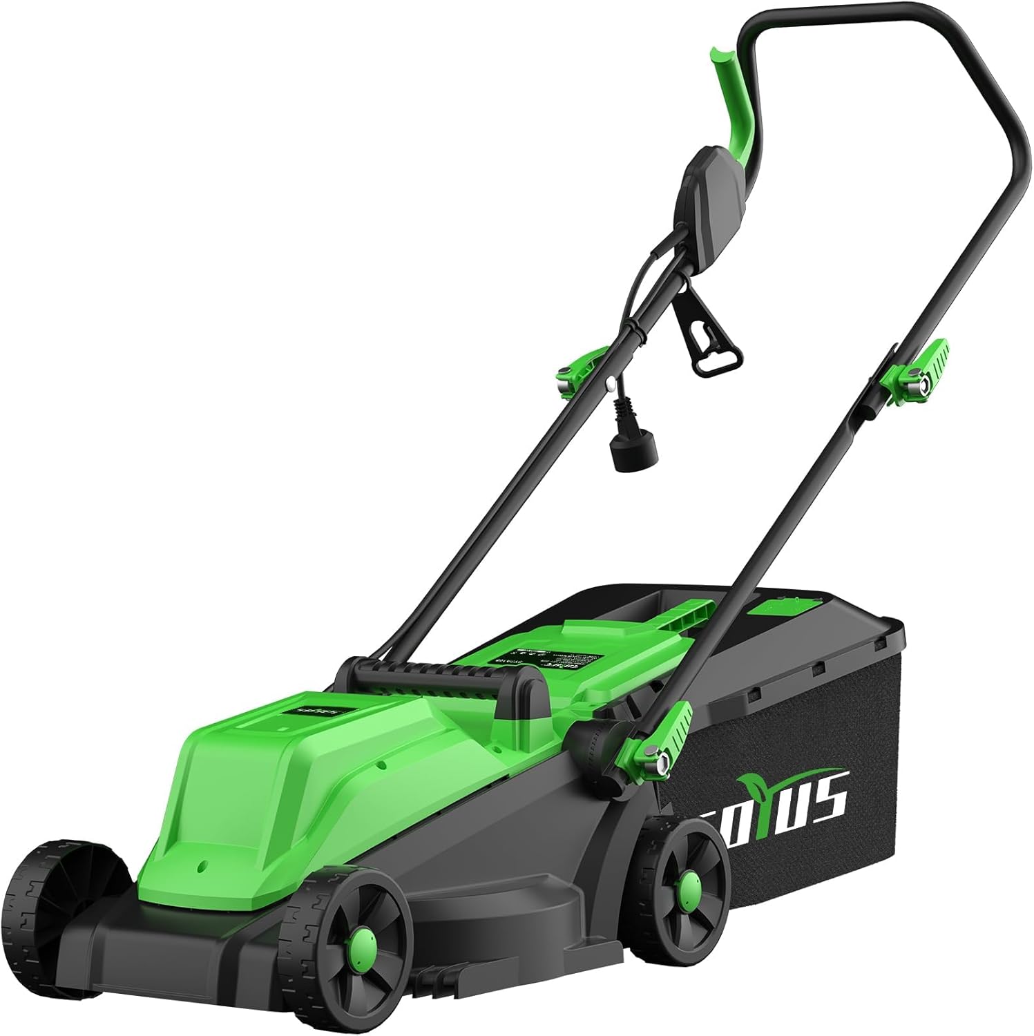 SOYUS Electric Lawn Mower Corded, 13 Inch 10-Amp Lawn Mowers with 8 Gallon Collection Bag, 3-Position Cutting Height Adjustment for Yard and Farm