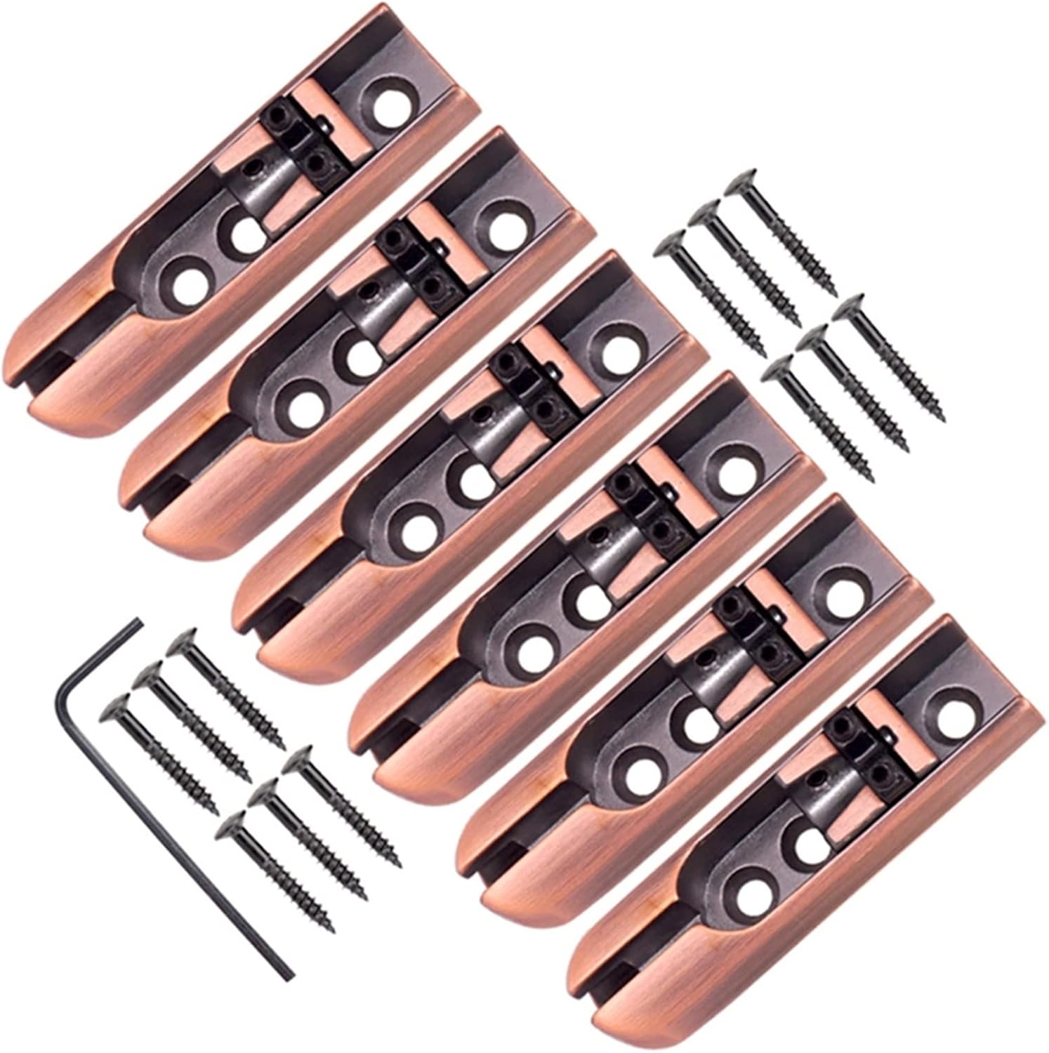 1 Set of 6 Pcs Single Individual Bridge Saddles Tailpiece for 4 String Bass Guitar Parts Electric Guitar Bridge (Color : Bronze)