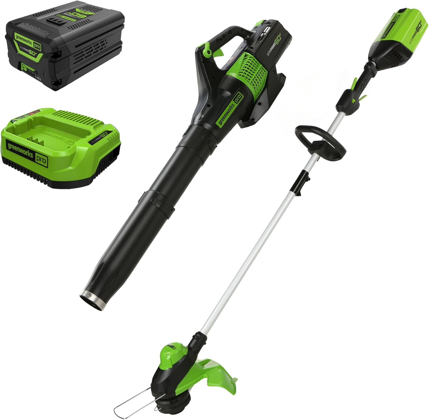 Greenworks 60V Cordless Yard Tool Combo Kit with 4.0Ah Battery & Charger – 13