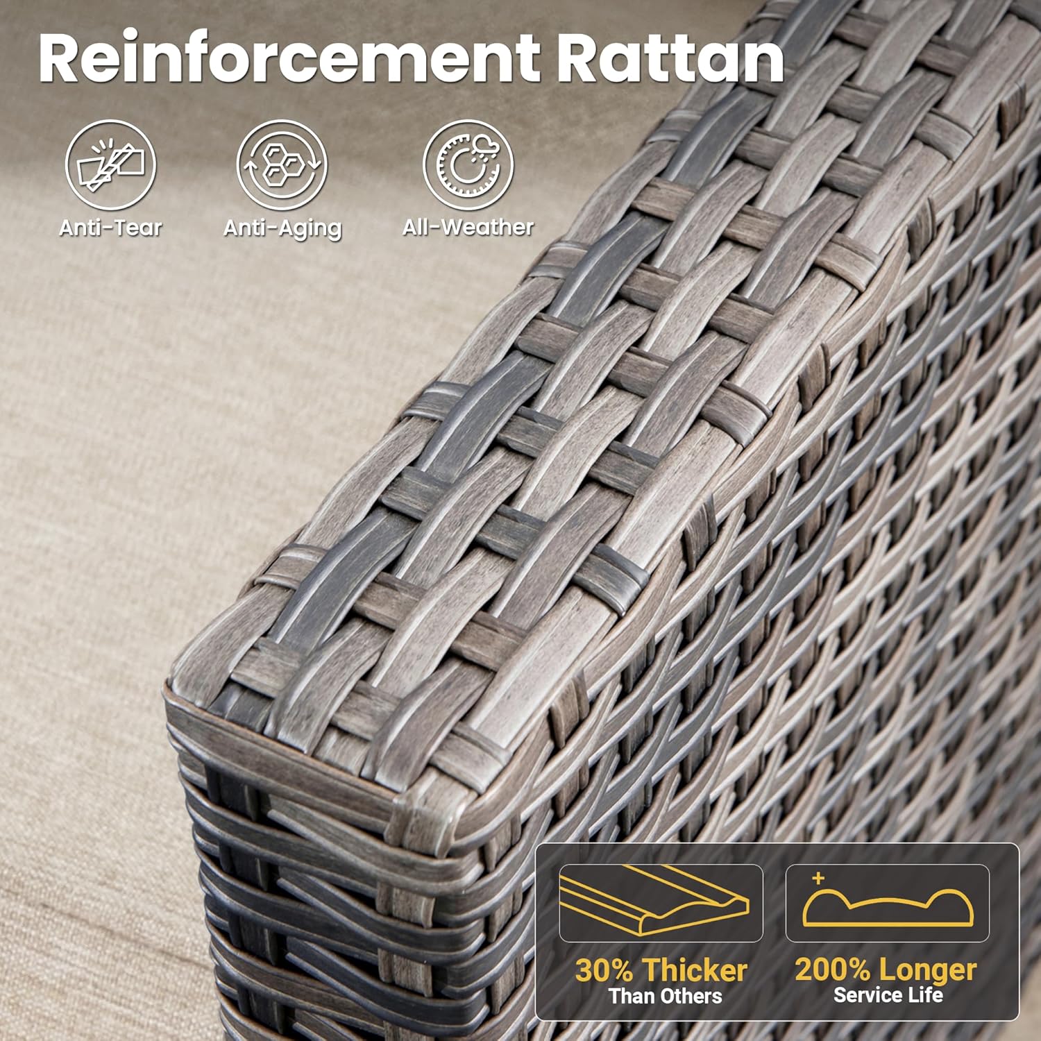 ovios 8 Pieces Patio Furniture Set with 54