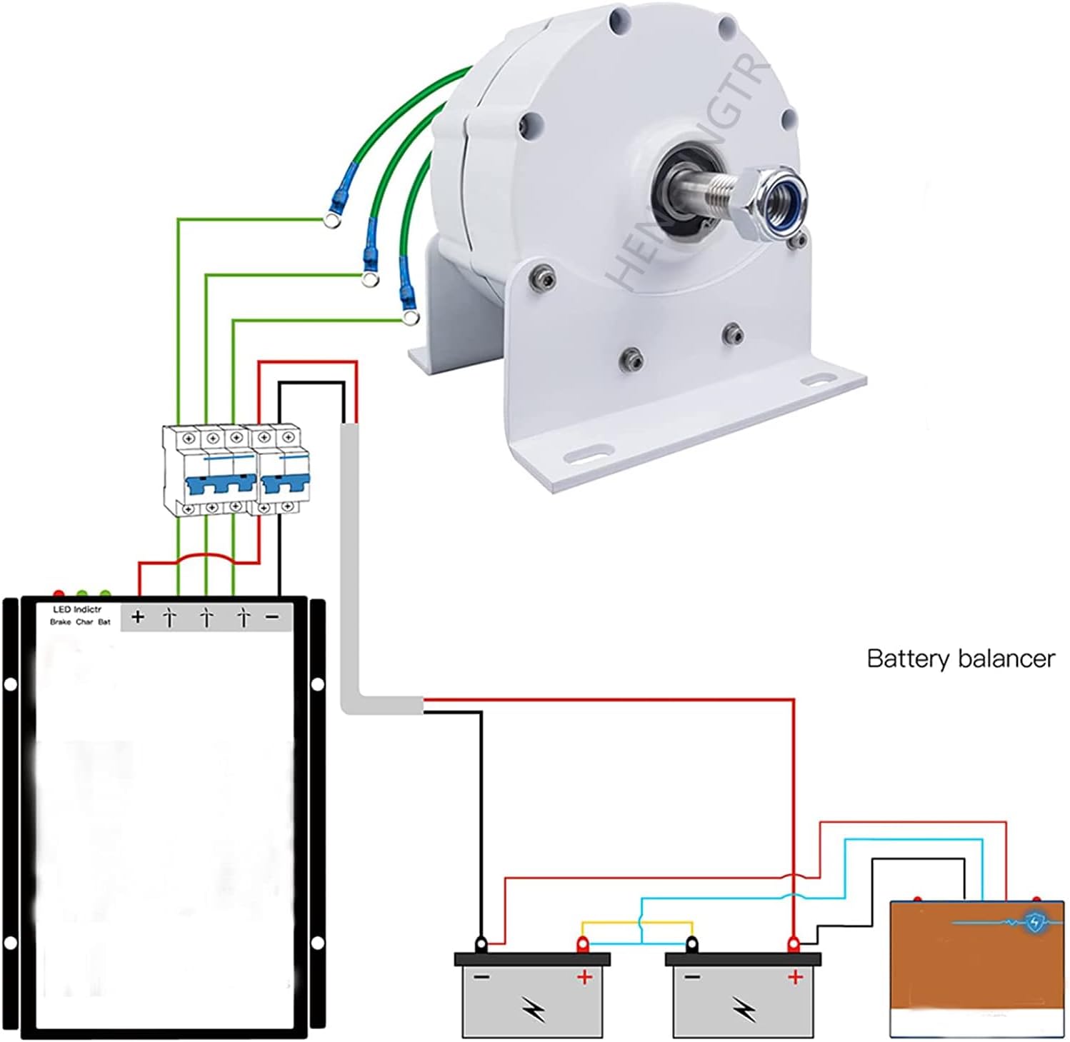3000W 220V Low RPM Alternator Permanent Magnet Rare Earth Turbine Gearless Permanent Magnet AC with Controller with Base for Wind Turbine 12V 24V 48V (with Base)