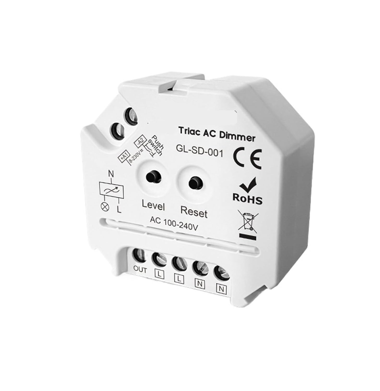 AC thyristor dimmer with Push-Button dimming Switch Brightness Control AC 110V 220V 230V LED dimmer Remote Control(AC Triac Dimmer)