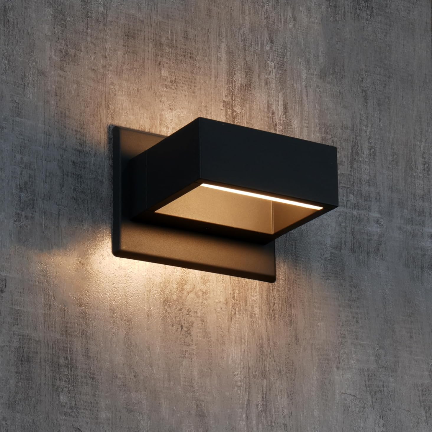 Up Down Outdoor Wall Light LED Wall Sconce Front Porch Light Fixture Black Modern Exterior Light Fixture Aluminum for House Garage Garden Yard Patio IP54 Waterproof 7.5W 240Lm 3000K