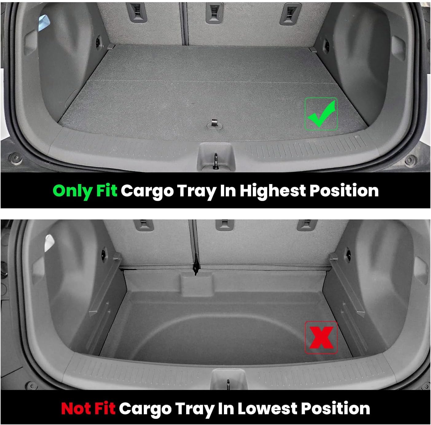 LASFIT Floor Mats & Cargo Liner for Chevrolet Chevy Bolt EUV 2022-2023 (Not EV), All Weather TPE Custom Fit Floor Mats for Car, Car Mats Full Set for Chevy Bolt EUV Accessories (Fit in Upper Position)