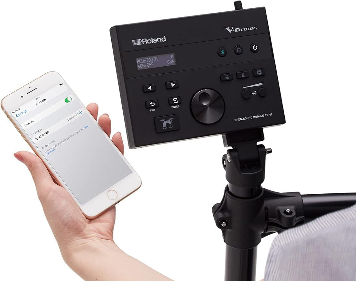 Roland TD-07 V-Drum Module with Cable Snake and Silverline Audio 6ft USB Data Cable Bundle