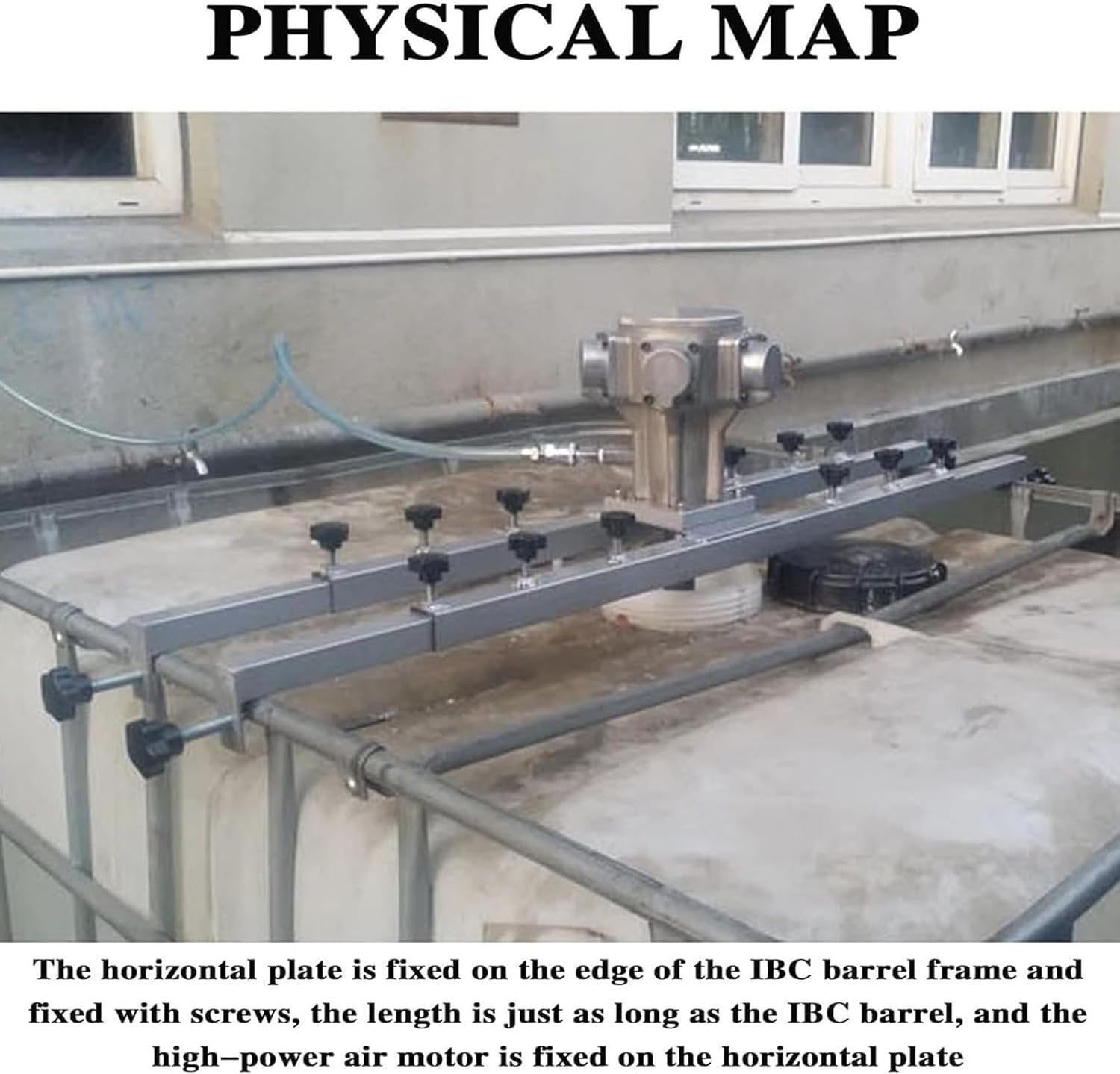 Pneumatic 1 Ton Air Agitator, Pneumatic Mixer Working Air Pressure 0.6Mpa, Tank Mixer Machine 1000L Commercial Barrel Drum Stirrer with Support Hanger,H004,H006