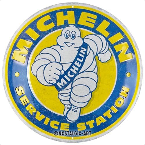 Nostalgic-Art Michelin - Service Station - Retro Sign - Official License Product (OLP) Gift Ideas for Motor Lovers - Metal Vintage Design