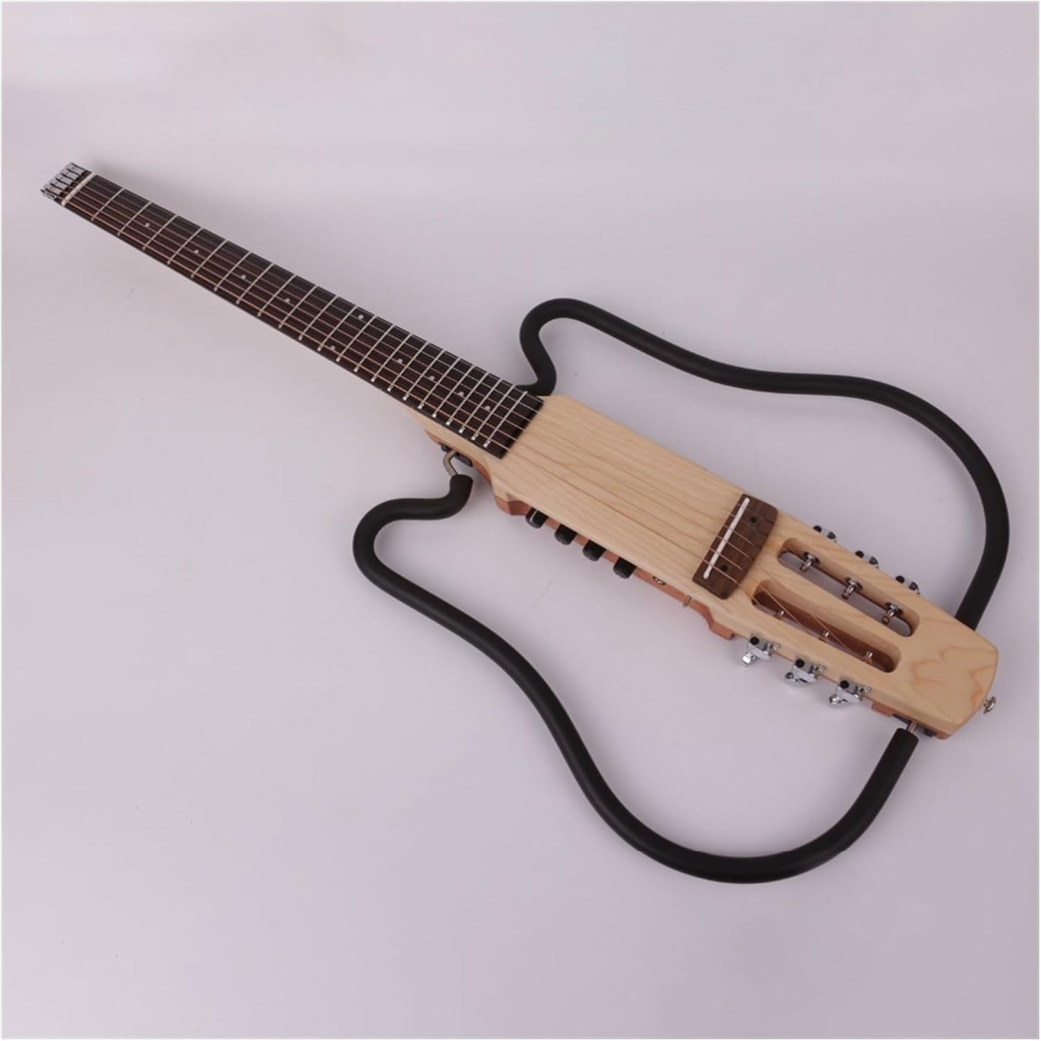 Headless Silent Travel Electric Acoustic Guitar Right Left Hand Portable Travel Built in Effector Guitar Professional Headless Guitar (Color : Right Hand)