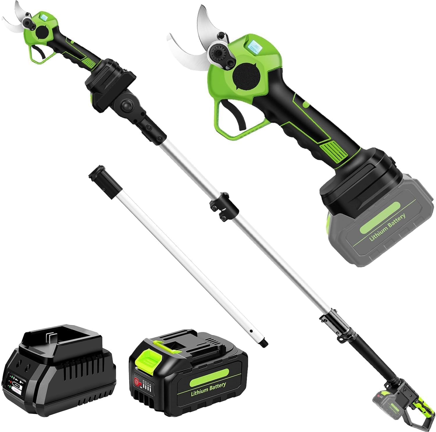 2-IN-1 Electric Pole Pruning Shears Cordless, 1.4