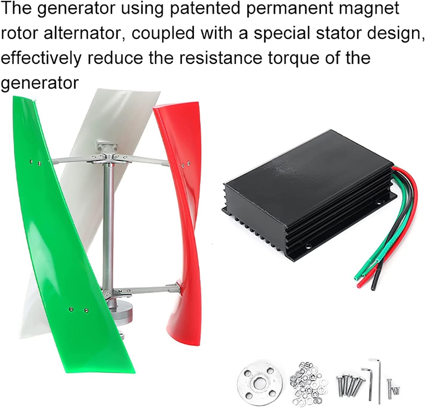 800W Vertical Axis Wind Turbines Generator with MPPT Controller Lantern 3 Blades Motor Kit Energy Windmill