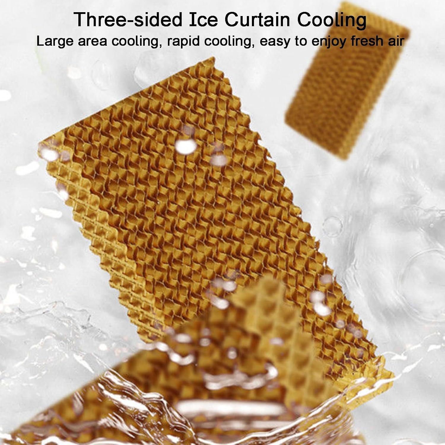 Portable Air Conditioners, Swamp Cooler, Wide-angle Air Supply, 3 Ice Curtains, Quiet Operation, for Bedroom and Office, with 45L/10bal Water Tank