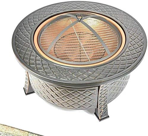 Outdoor Fire Pit Fire Pit Bonfire Wood Burning Patio Coal Grill Firepit for Outside Grill Charcoal Smokeless Grill with Spark Screen Poker